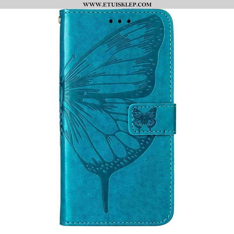 Etui Folio do Poco X4 GT z Łańcuch Motyl W Paski